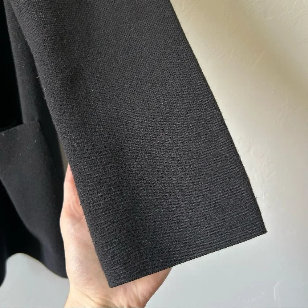 J. Crew Eloise Sweater Blazer Cotton Merino Wool Blend Black Minimal Capsule